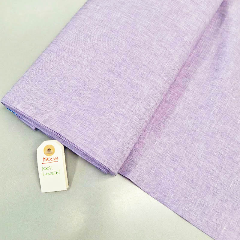 100% Linen Deadstock lightweight Linen Fabric - Pale Lilac