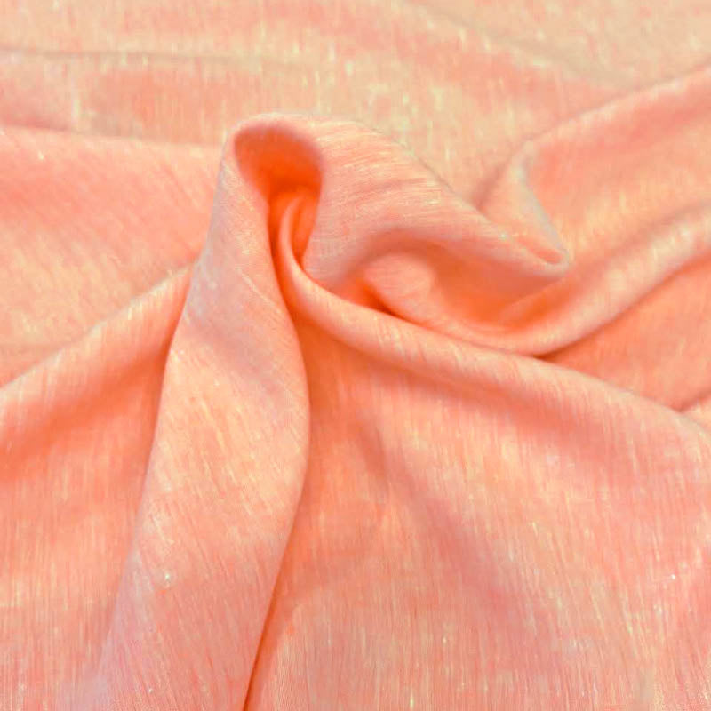 100% Linen Deadstock Lightweight Linen Fabric - Pale Orange