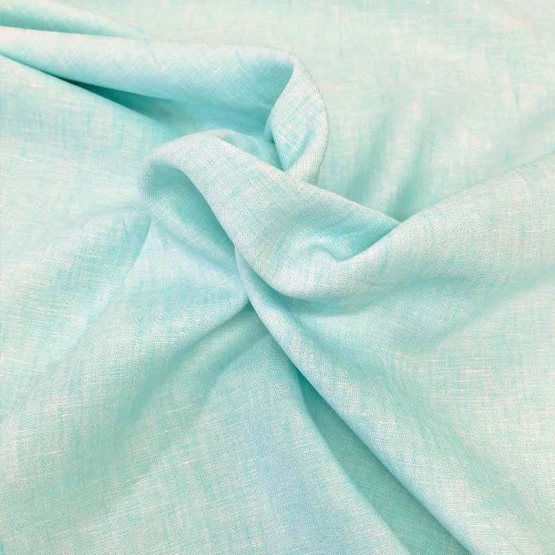 100% Linen Deadstock Handkerchief weight Linen Fabric - Pale Mint Green