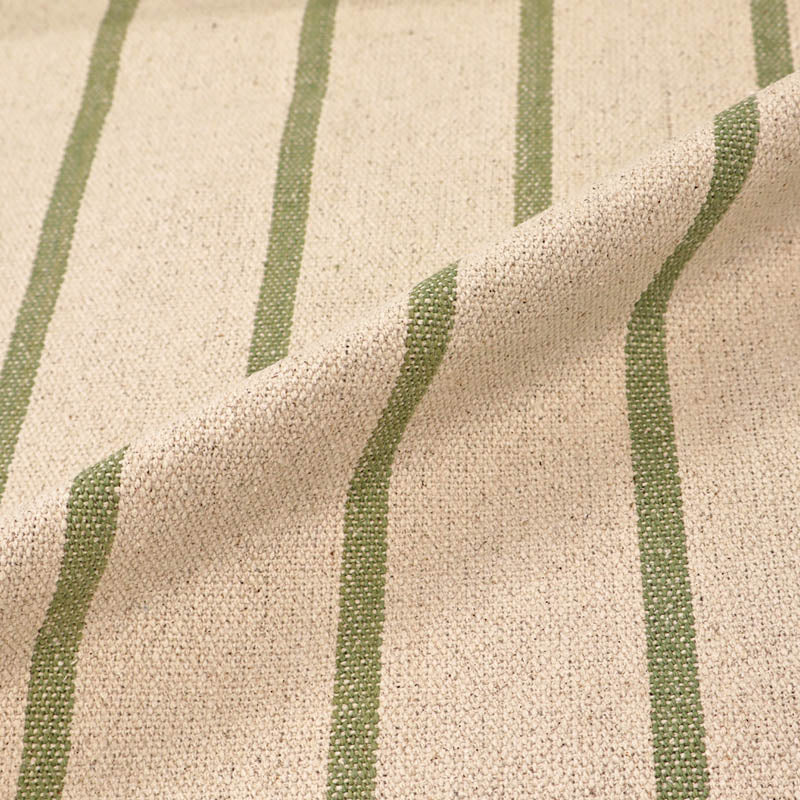 100% Cotton Furnishing Cotton Taupe and Green Stripe Fabric