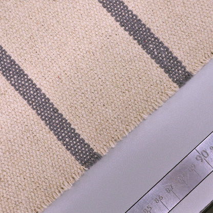 Grey Striped Natural Furnishing 100% Cotton Fabric