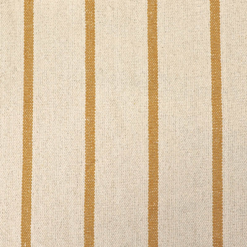 100% Cotton Furnishing Cotton Fabric - Taupe with Narrow Mustard Yellow Stripe