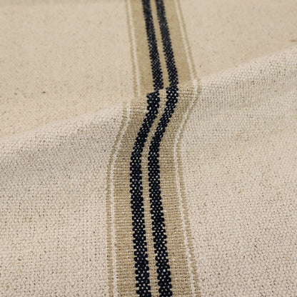 Heavy Weight Cotton - Ticking Stripe - Black