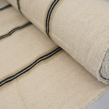 Heavy Weight Cotton - Ticking Stripe - Black