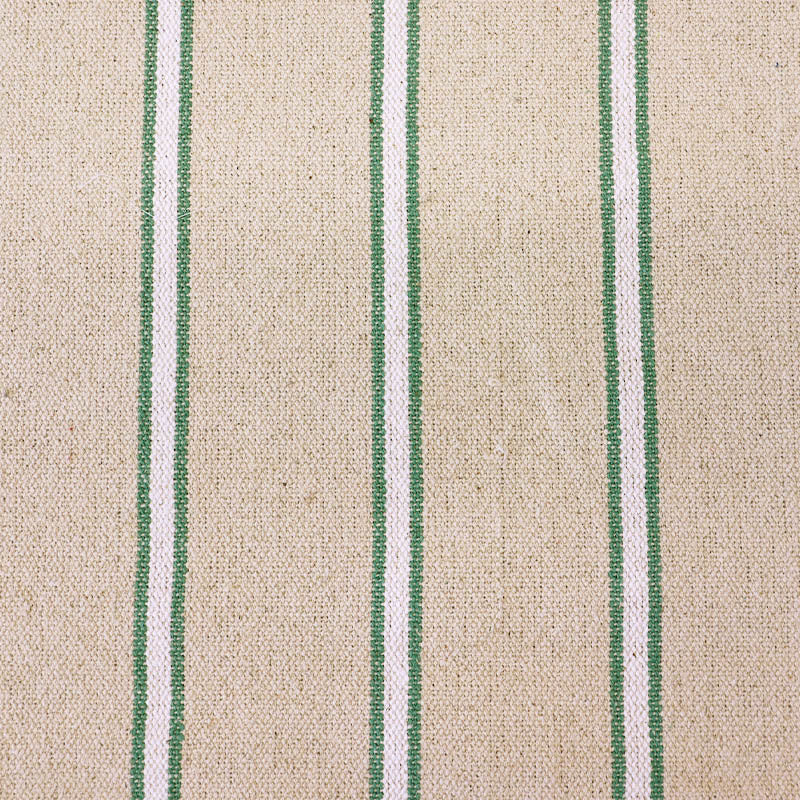100% Cotton Green and White Stripe Heavy Weight Ticking Fabric