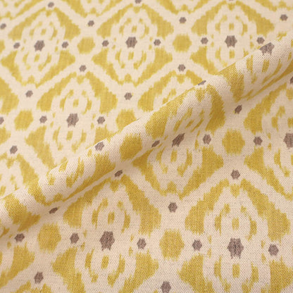 Home Furnishing Ikat Linen Mix Geometric -Stevie in Yellow