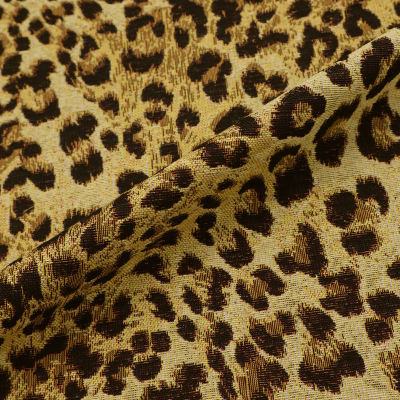 58% Cotton 32% Polyester 10% Acrylic Leopard Print Tapestry Fabric