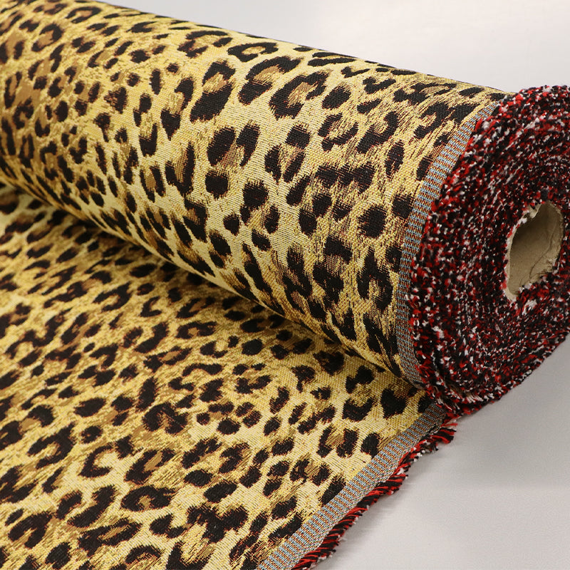 58% Cotton 32% Polyester 10% Acrylic Leopard Print Tapestry Fabric