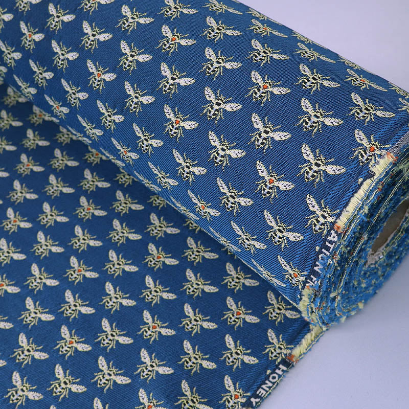 100% Polyester  Blue Bee Design Tapestry Fabric