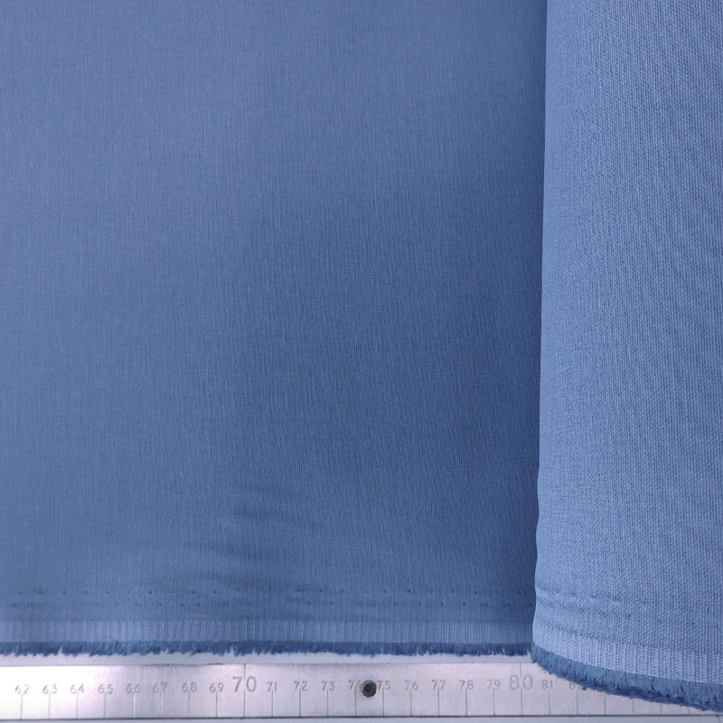 100% Cotton  Denim Blue Brushed Panama Fabric