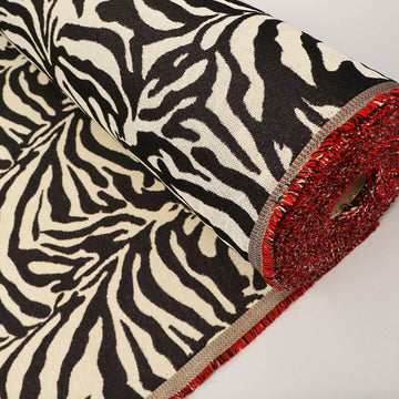 58% Cotton 32% Polyester 10% Acrylic
Zebra Print Tapestry Fabric in black and cream