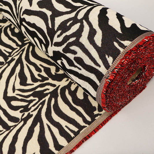 58% Cotton 32% Polyester 10% Acrylic
Zebra Print Tapestry Fabric in black and cream