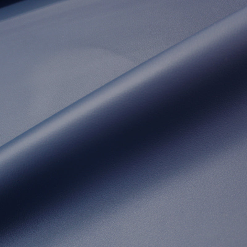 100% Polyurethane  Blue Faux Leather Upholstery Fabric