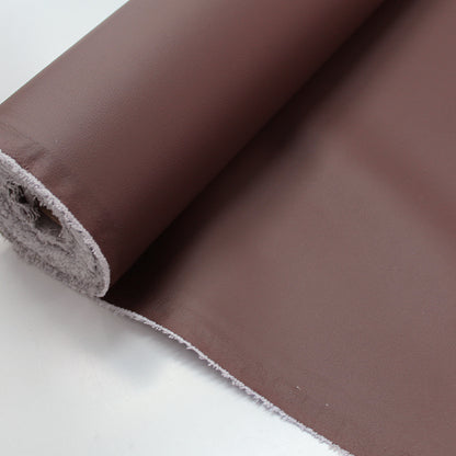 100% Polyurethane  Brown Faux Leather Upholstery Fabric