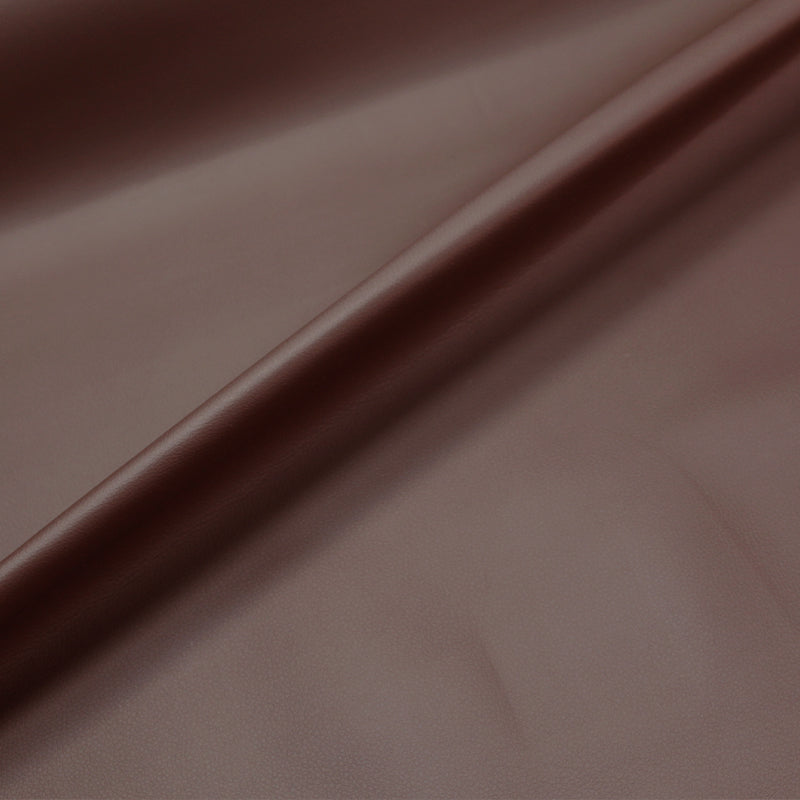 100% Polyurethane  Brown Faux Leather Upholstery Fabric