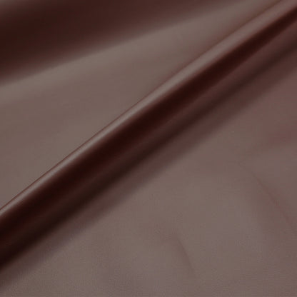 100% Polyurethane  Brown Faux Leather Upholstery Fabric