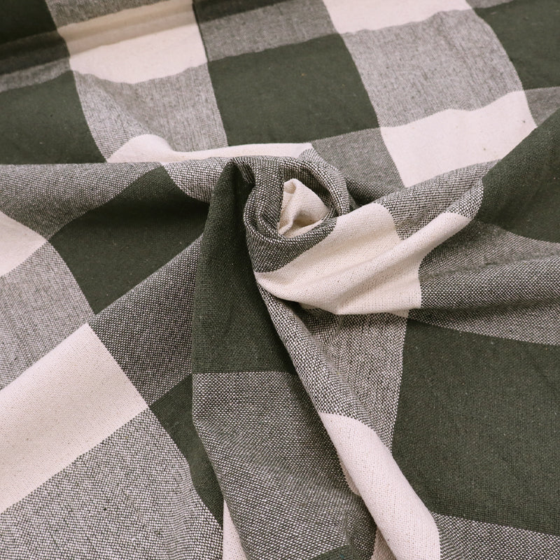 100% Cotton Green Large Gingham Furnishing Fabric