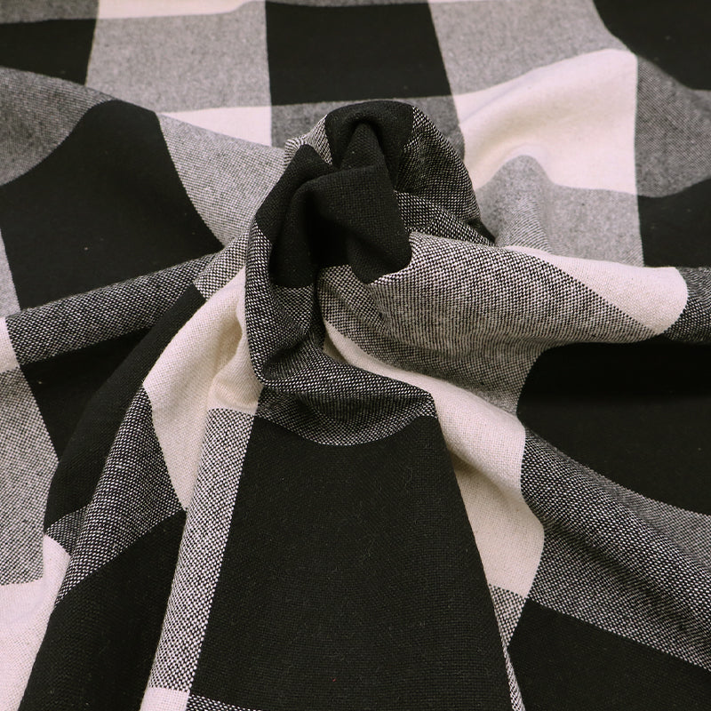 100% Cotton Large Black Gingham Fabric