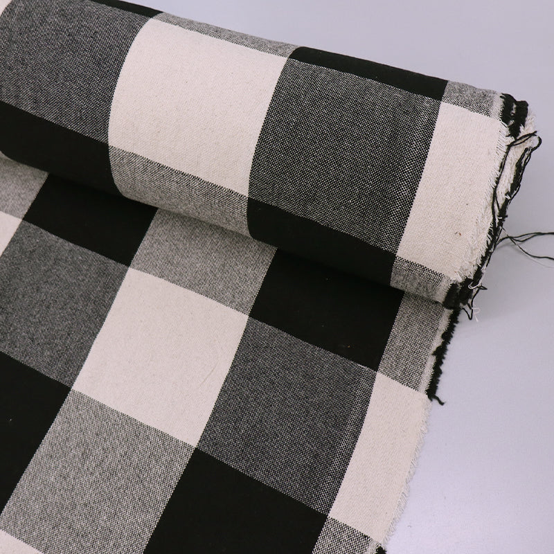 100% Cotton Large Black Gingham Fabric