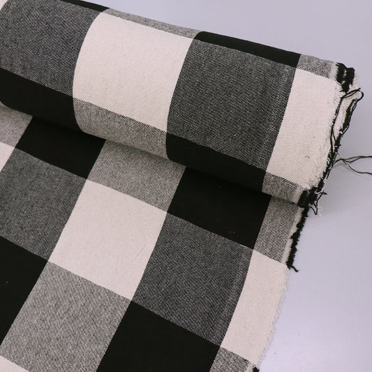 Indian Cotton - BIG Gingham - Soft Black