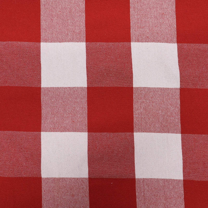 100% Cotton Large Gingham Furnishing Fabric - Red