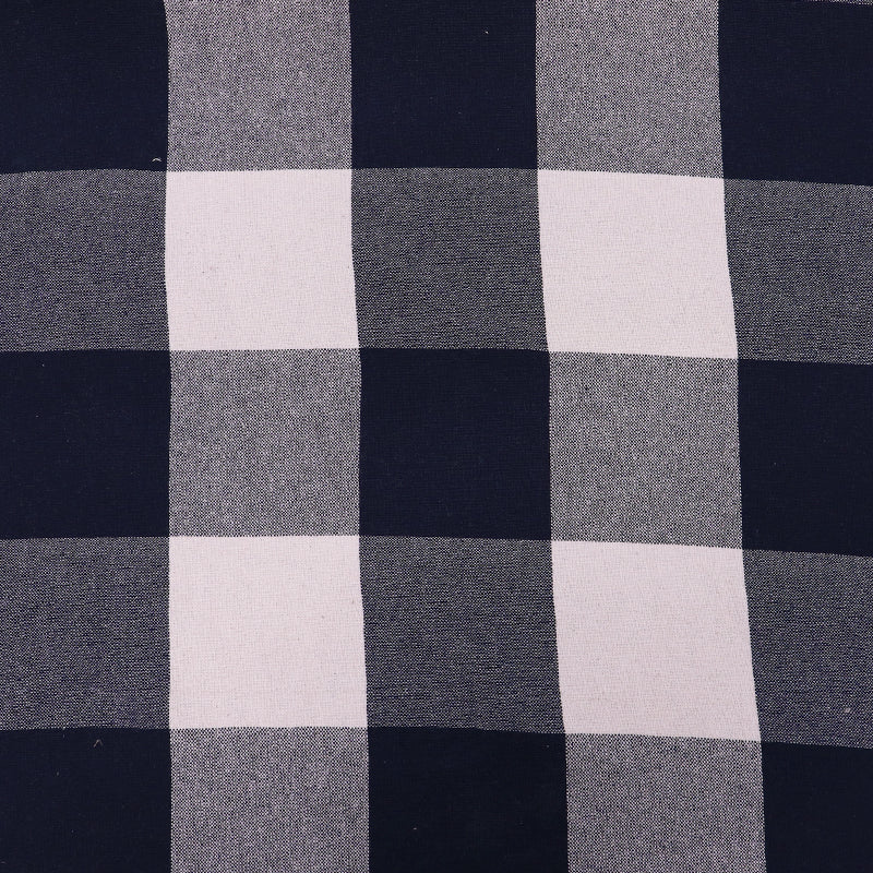 100% Cotton Navy Blue Large Gingham Furnishing Fabric