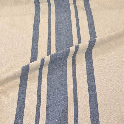 Indian Cotton - BIG Stripe - Denim Blue