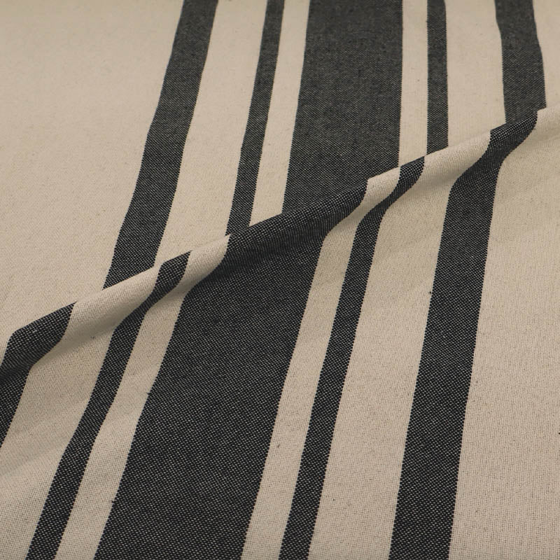 Indian Cotton - BIG Stripe - Soft Black
