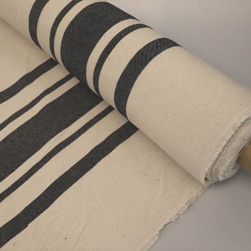 Indian Cotton - BIG Stripe - Soft Black