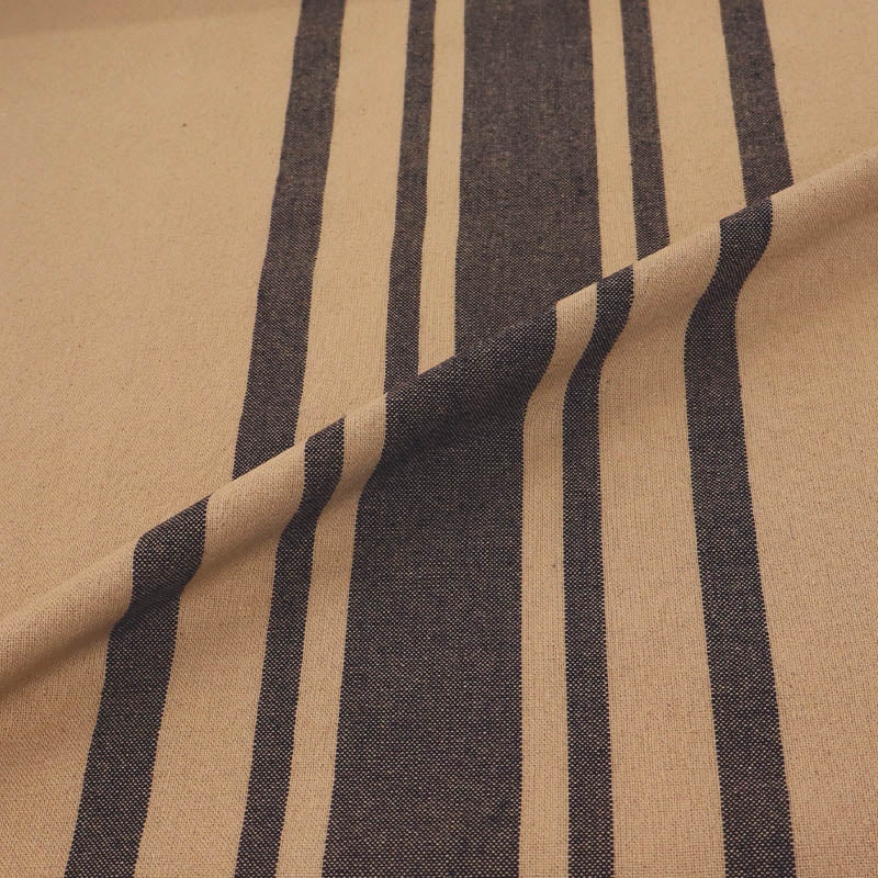 Indian Cotton - BIG Stripe - Tobacco and Black