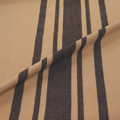 Indian Cotton - BIG Stripe - Tobacco and Black