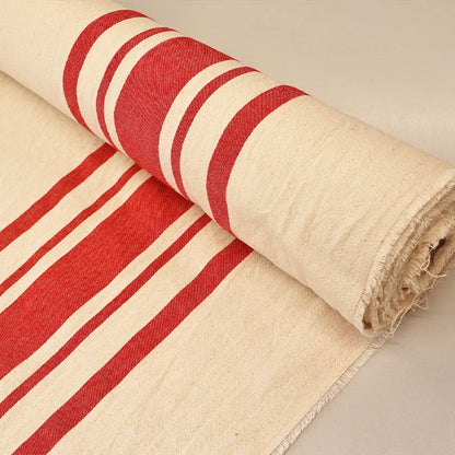 Indian Cotton - BIG Stripe - Tomato Red