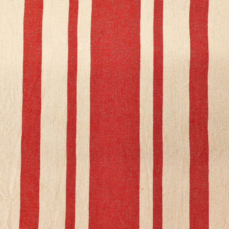 Indian Cotton - BIG Stripe - Tomato Red