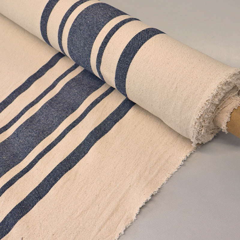 Indian Cotton - BIG Stripe - Washed Navy