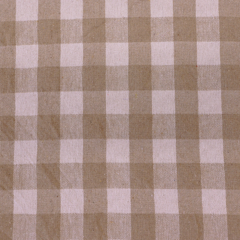 100% Indian Cotton Biege Gingham Furnishing Fabric