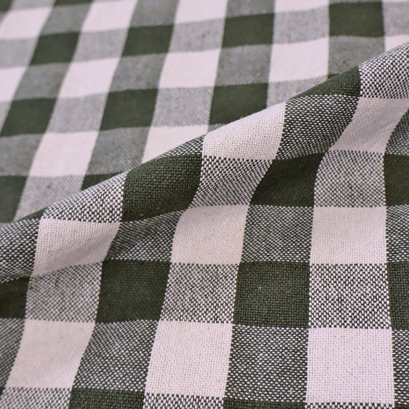 100% Cotton Green Gingham Furnishing Fabric