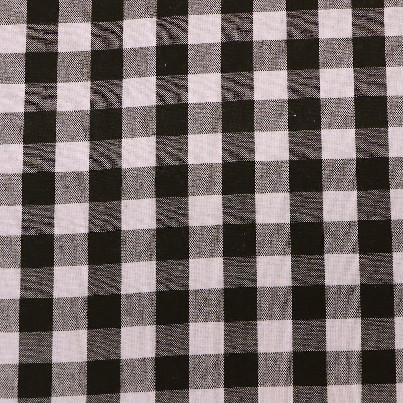 100% Indian Cotton Black Gingham Curtain Fabric