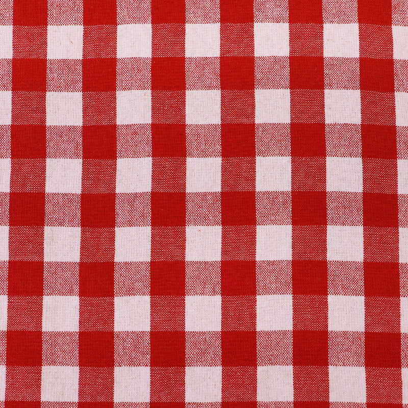100% Cotton Red Gingham Curtain Fabric