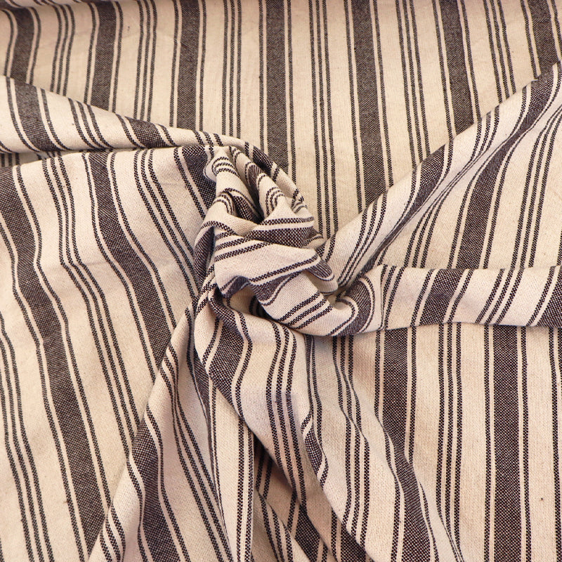 Indian Cotton - Lots of Stripes - Chocolate