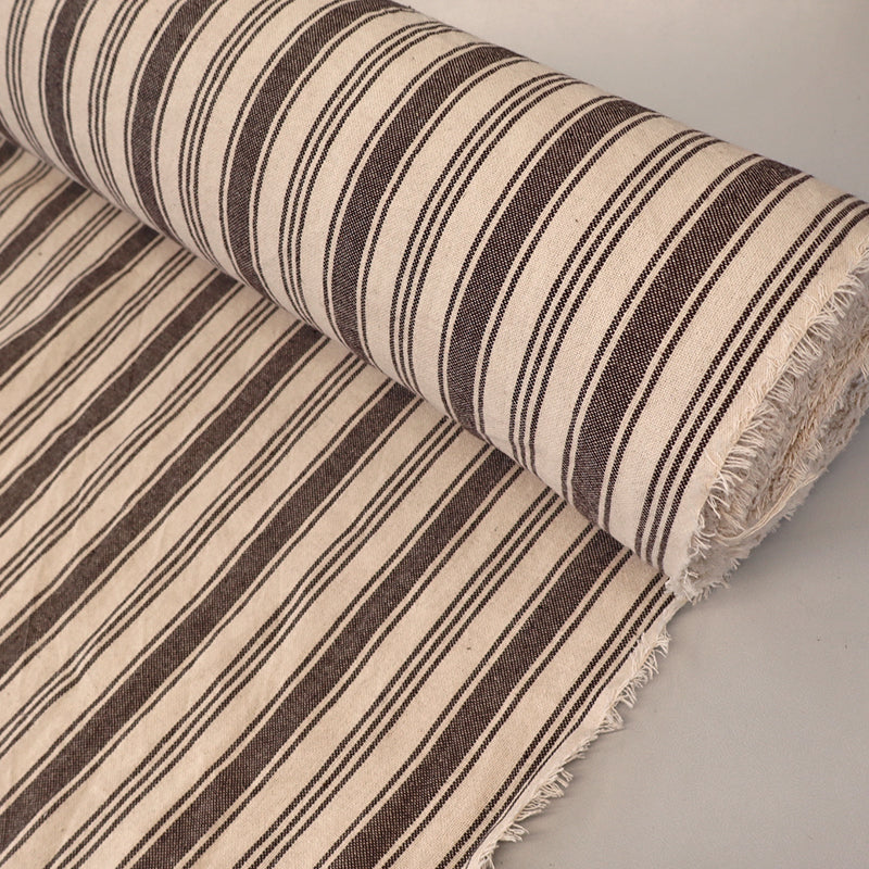 Indian Cotton - Lots of Stripes - Chocolate