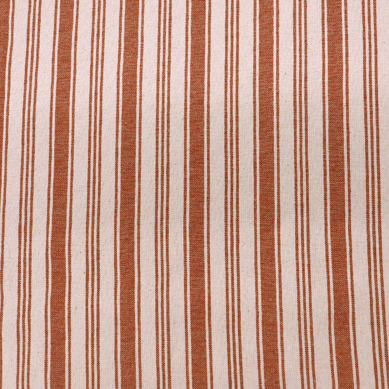 100% Cotton Indian Cotton Fabric - Multiple Terracotta Stripes