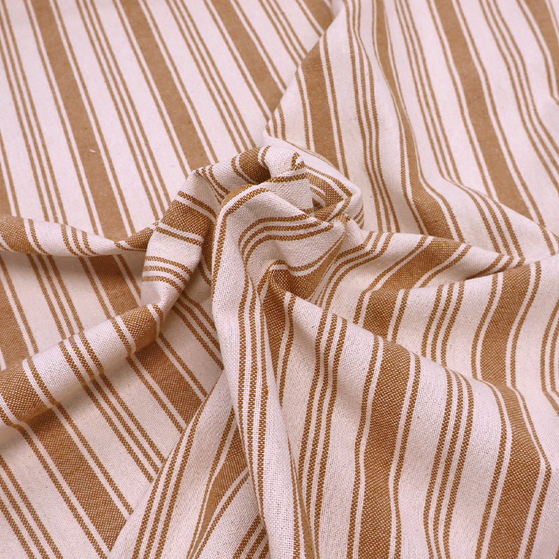 100% Cotton Indian Cotton Brown and Cream Striped Fabric