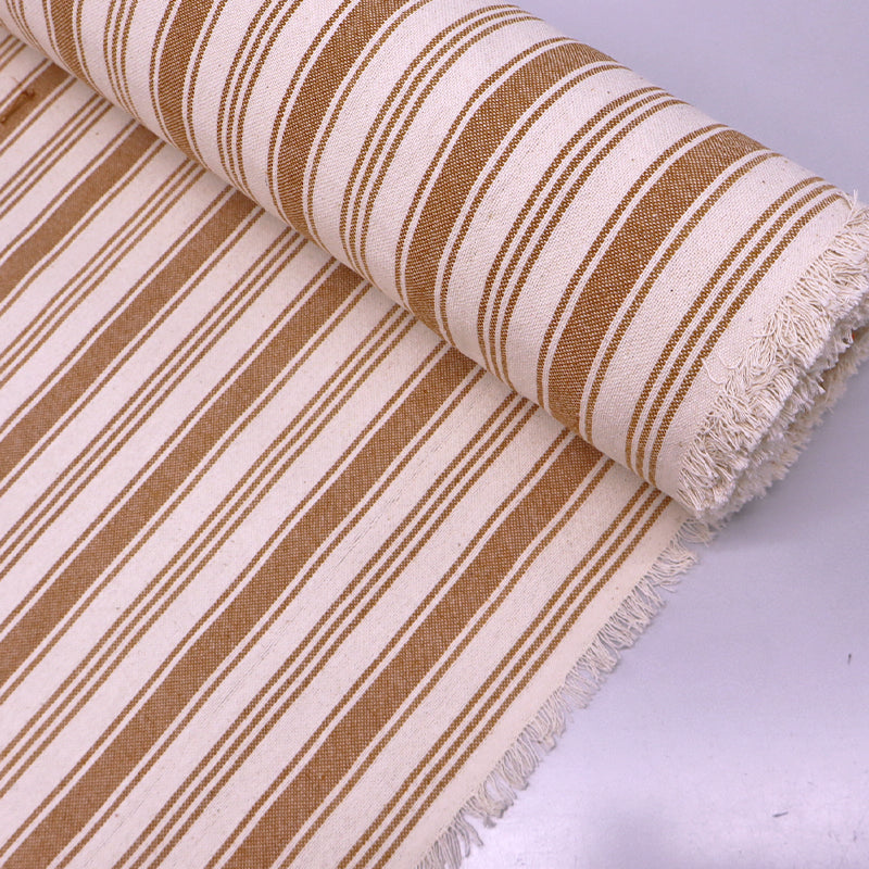 100% Cotton Indian Cotton Brown and Cream Striped Fabric