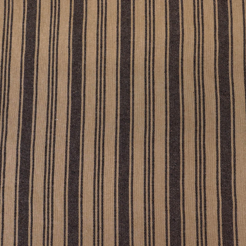 Indian Cotton - Lots of Stripes - Tobacco and Black