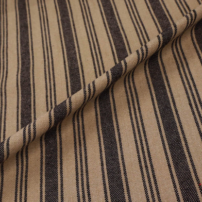 Indian Cotton - Lots of Stripes - Tobacco and Black