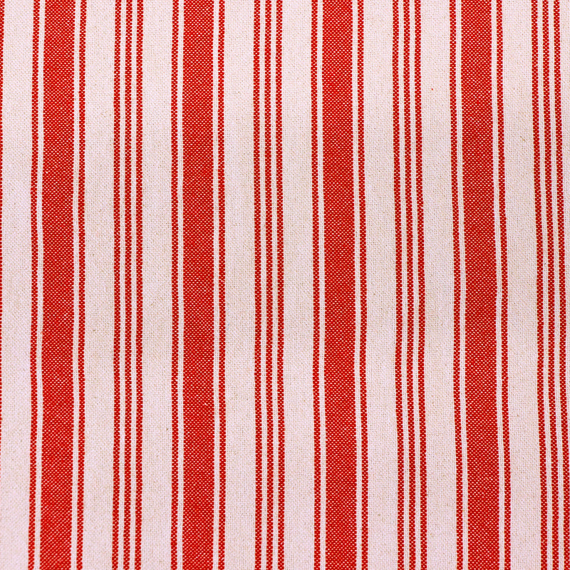 100% Cotton Indian Cotton Fabric - Multiple Red and White Stripes