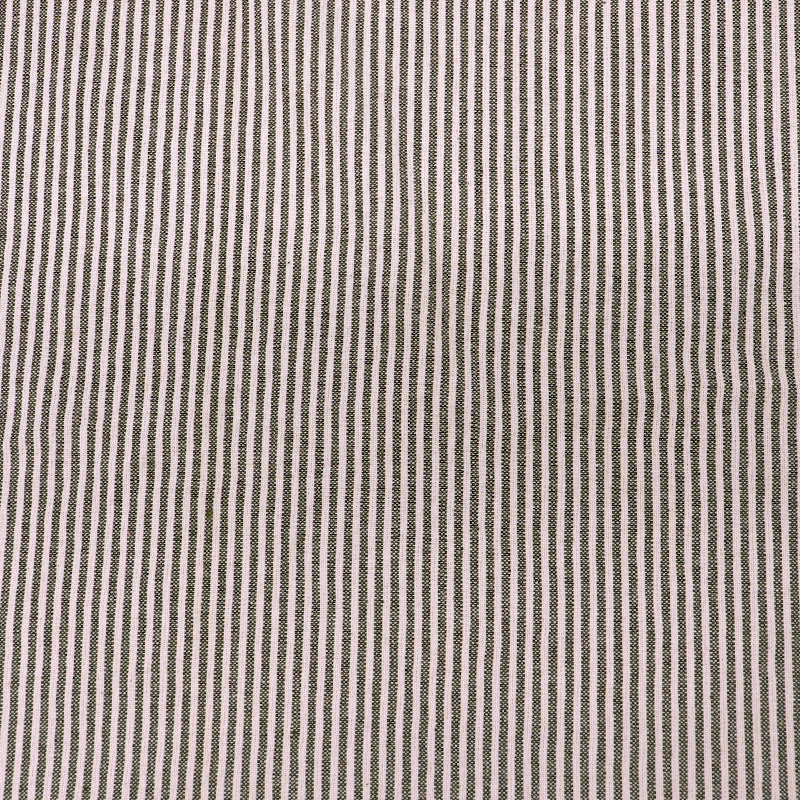 100% Cotton Khaki Green and Cream Striped Cotton Fabric