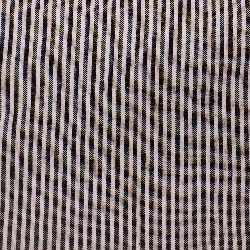 100% Cotton Indian Cotton Fabric - Black and White Narrow Stripe