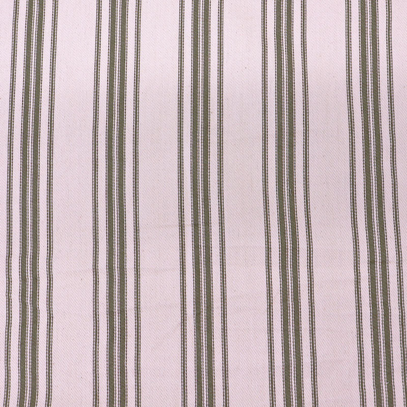 100% Cotton Ticking Fabric - Green and Cream Stripe