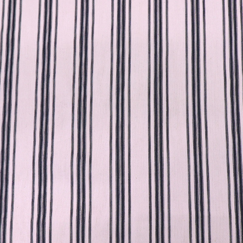 100% Cotton Ticking Fabric - Navy and Cream Stripe